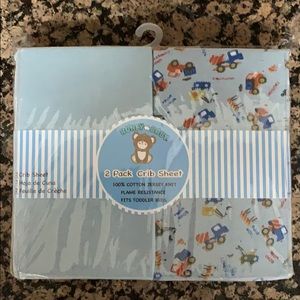 New 2 Pack Crib Sheets-100% Cotton